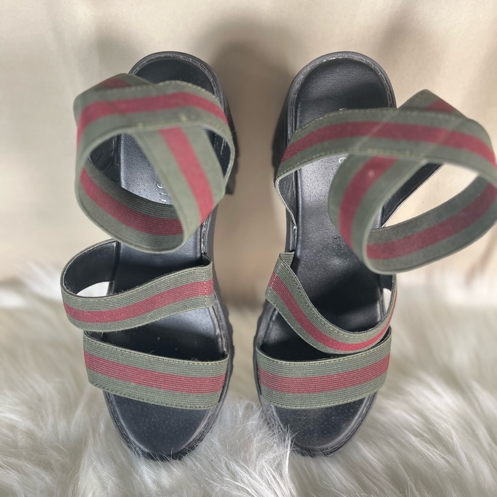 Madden Girl, Stylish Green and Red Women's Sandals - Picture 7 of 7
